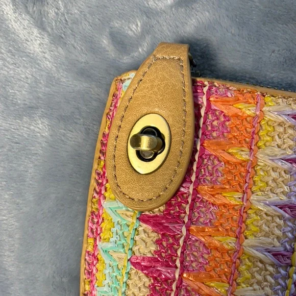 Joy Susan Colorful Woven Clutch with Tan Accents - Picture 8 of 10